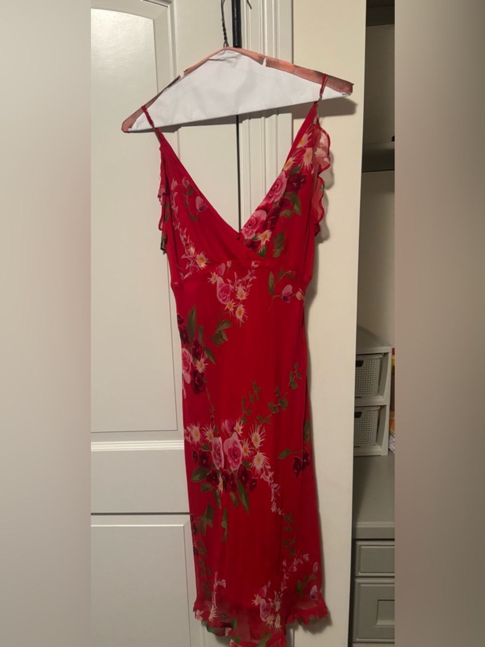 Bisou Bisou Red Floral Slip Dress